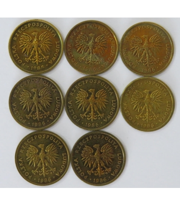 Lot 8x2 złote, 1986, 1-