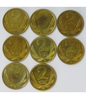 Lot 8x2 złote, 1987, 1-