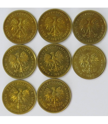 Lot 8x2 złote, 1987, 1-