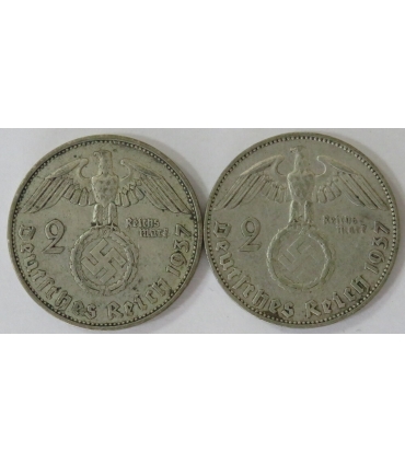Lot: 2 x 2 marki Hindenburg, 1937
