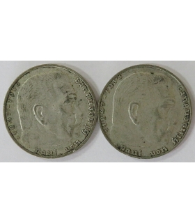 Lot: 2 x 2 marki Hindenburg, 1937