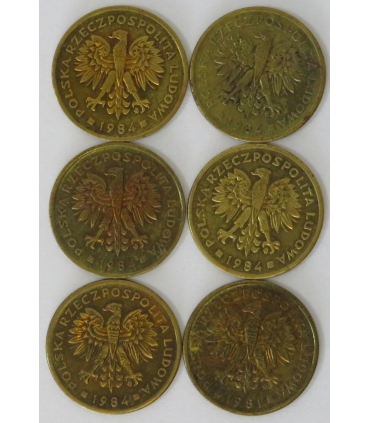 Lot 6x2 złote, 1984, 1-