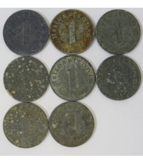 Lot Niemcy 3 rzesza - 8x 1 reichsfenig