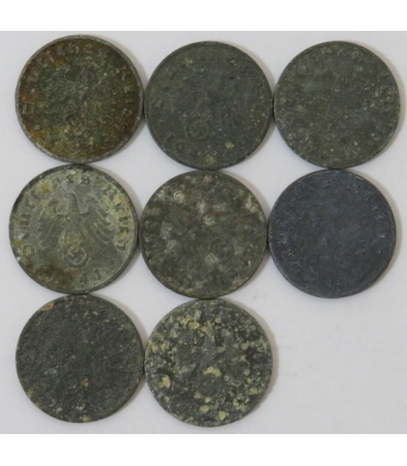 Lot Niemcy 3 rzesza - 8x 1 reichsfenig