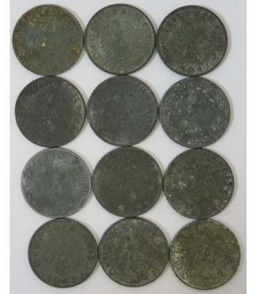 Lot Niemcy 3 rzesza - 12x 5 reichsfenig