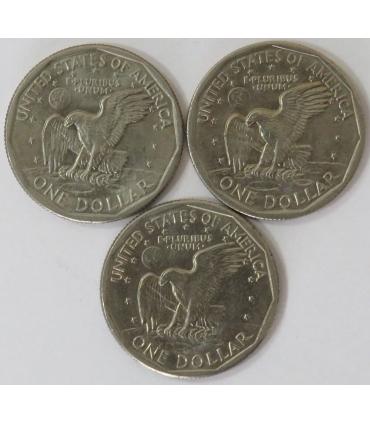 Lot USA 3x1 dolar, 1979 Dolar Susan B. Anthony
