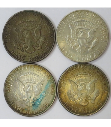 USA Lot: 4 x 1/2 dolara Kennedy 3x1967, 1969, srebro