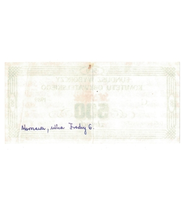 Cegiełka 500 zł Fundusz Wyborczy Komitetu Obywatelskiego Solidarność