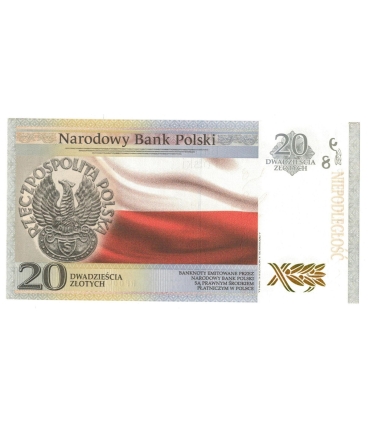 20 zł 100 rocznica niepodległości, Piłsudski, 2018 + folder PWPW