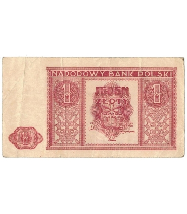 Banknot 1 złoty 1946 rok - stan 3-