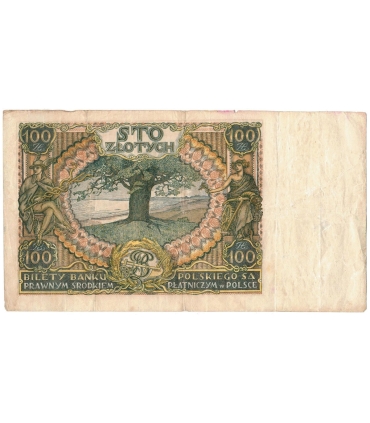 Banknot 100 zł 1934 rok, seria B.N. stan 3-