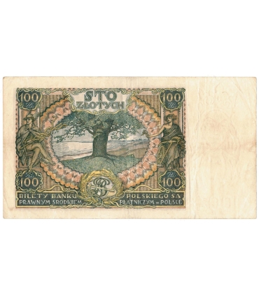 Banknot 100 zł 1932 rok, seria AY. stan 3