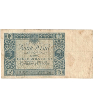 5 złotych 1930 rok, seria EG, stan 4+