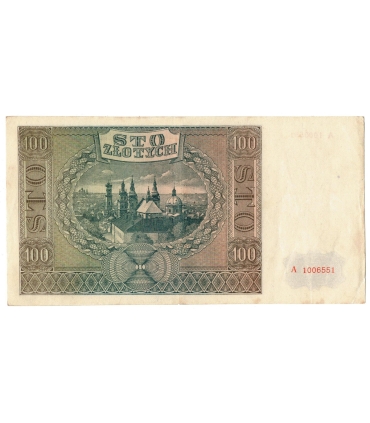 Banknot 100 złotych 1941 stan 3, Ser. A