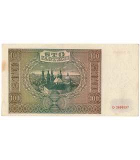 Banknot 100 złotych 1941 stan 3, Ser. D