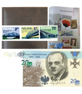 Banknot Testowy Matuszewski 2016 w promocyjnym kalendarzu PWPW