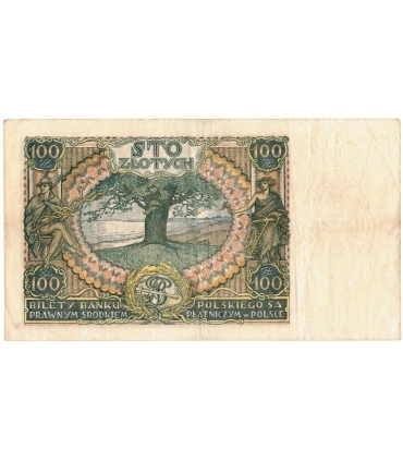 Banknot 100 zł 1934 rok, seria B.N. stan 3-