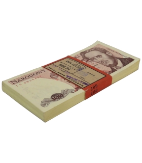 Paczka bankowa z banderolą 100 zł, Waryński, 1988, TS