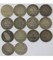 Lot 14x 1/2 marki, Cesarstwo Niemieckie, 1905-1918, mix roczników, srebro