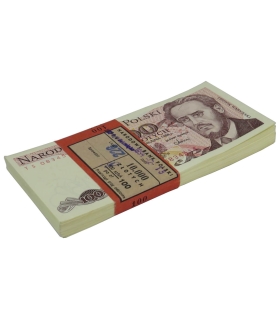 Paczka bankowa z banderolą 100 zł, Waryński, 1988, TS