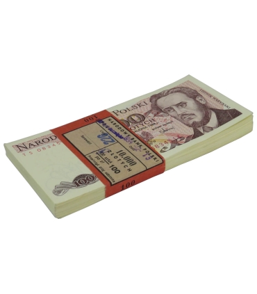 Paczka bankowa z banderolą 100 zł, Waryński, 1988, TS