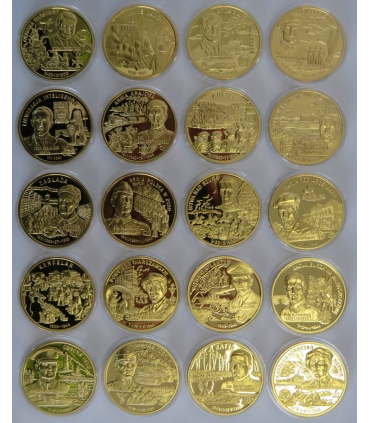 Zestaw 20 szt. medali - Polacy w II wojnie światowej + pudełko + certyfikaty