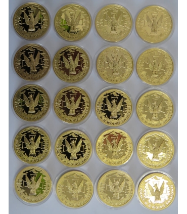 Zestaw 20 szt. medali - Polacy w II wojnie światowej + pudełko + certyfikaty