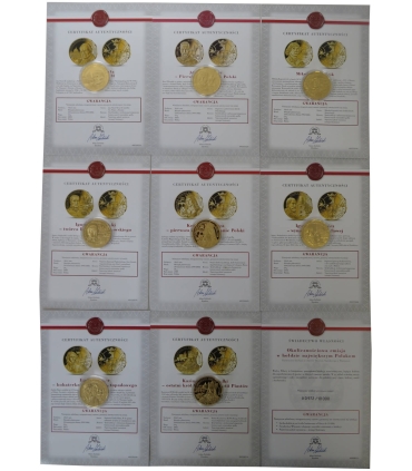 Medale Wielcy Polacy, 12 sztuk w drewnianej kasecie