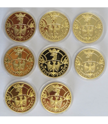 Medale Wielcy Polacy, 12 sztuk w drewnianej kasecie