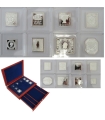 Zestaw 8 replik najsłynniejszych znaczków pocztowych Srebro Ag999 56,56g+ kaseta