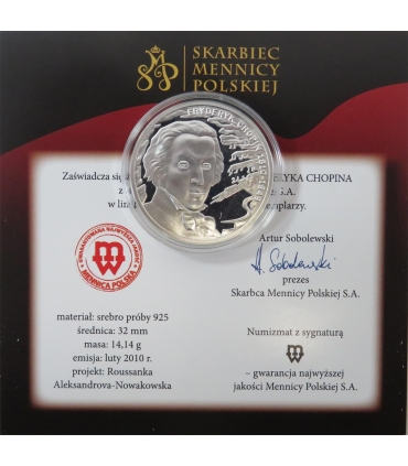 Medal, Wielcy kompozytorzy, Fryderyk Chopin, Srebro 0.925, etui, płyta CD