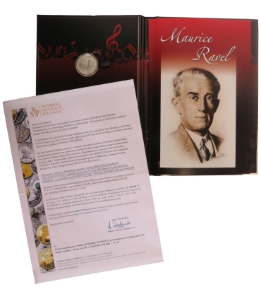 Medal, Wielcy kompozytorzy, Maurice Ravel, Srebro 0.925, etui, płyta CD