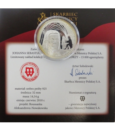 Medal, Wielcy kompozytorzy, Johann Sebastian Bach, Srebro 0.925, etui, płyta CD