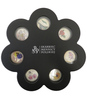Świat kwiatów - zestaw 11 numizmatów w etui, srebro Ag  + certyfikaty