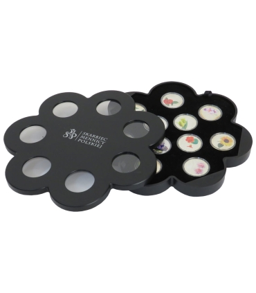 Świat kwiatów - zestaw 11 numizmatów w etui, srebro Ag  + certyfikaty