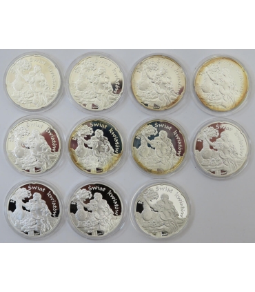 Świat kwiatów - zestaw 11 numizmatów w etui, srebro Ag  + certyfikaty