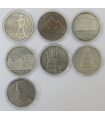 Starożytne cuda świata - 7 numizmatów w etui, komplet certyfikatów, srebro Ag925