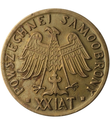 Medal PRL 1971 XX Lat Powszechnej Samoobrony Ludowej obronność CK, b. rzadki
