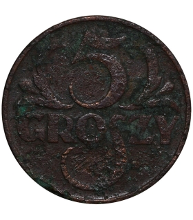 5 groszy 1934, bardzo rzadka, piękny detal, st. 2