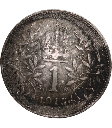 Austria 1 korona, 1915, Franciszek Józef I, srebro