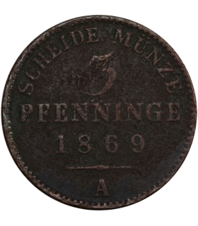 Prusy, 3 Fenigi (Pfennige) 1869 A – Królestwo Prus, Wilhelm I