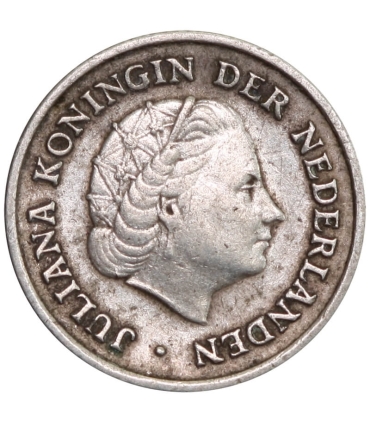 Antyle Holenderskie, 1/10 Guldena 1954 – SREBRO – Królowa Juliana