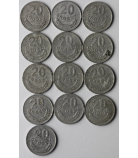 20 groszy 1963, stan 1-, piękna