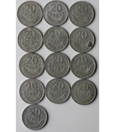 20 groszy 1963, stan 1-, piękna