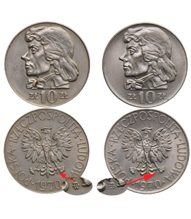 10 zł Kościuszko, 1970, piękna, wyselekcjonowana