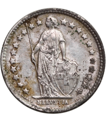 Szwajcaria 1/2 franka: 1920, srebro