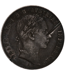 20 Krajcarów – Austro-Węgry, Franciszek Józef I, 1855 A (Wiedeń), srebro, st.  4-