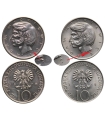 2x 10 złotych, Adam Mickiewicz, 1975, stan 1-, odmiana A i B