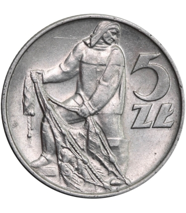 5 zł rybak, 1971, stan 2, bardzo rzadki