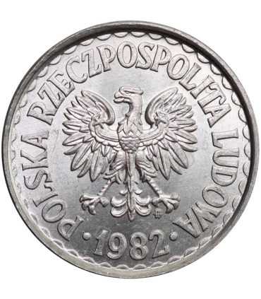 1 złoty 1982 stan 1-, gruba data